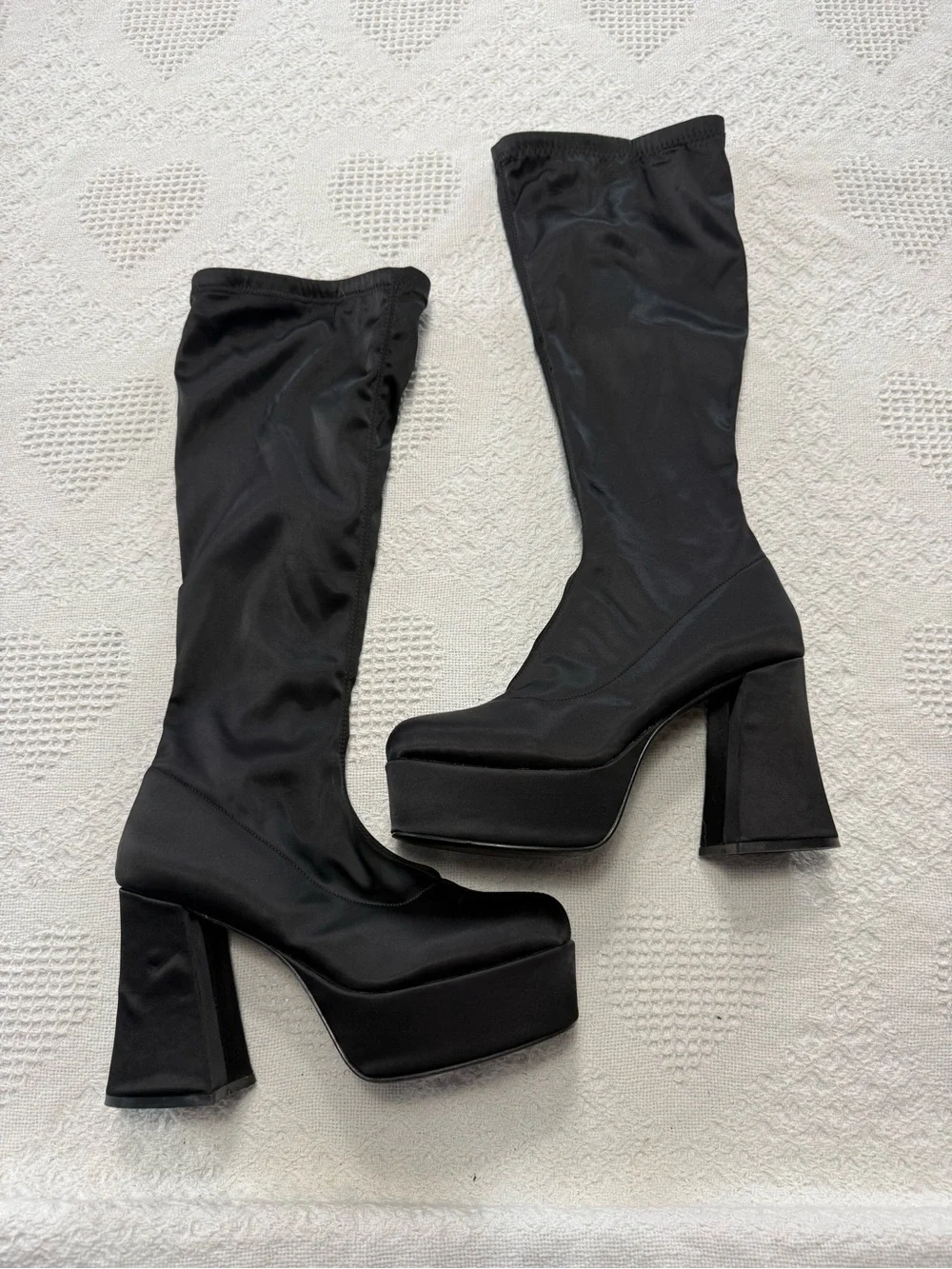 SHEIN Black Platform Mid Calf Boots (9)